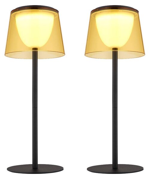 Set da 2 lampade da tavolo a LED, per interni ed esterni, batteria ricaricabile, dimmer touch, H 34 cm