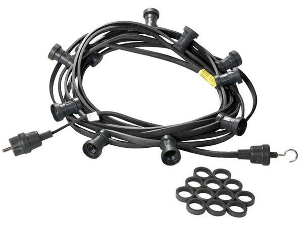 Catena luminosa Illu/party 5m - catena luminosa per esterni nera - Germany - 5 x attacco a vite E27