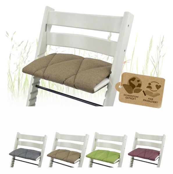 BAMBINIWELT Rivestimento di ricambio, cuscino per adulti compatibile con seggiolone/sedia per bambini Stokke Tripp Trapp, cuscino per seduta, cuscino grande per poggiapiedi, marrone