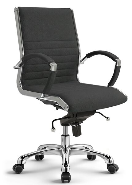 VERSEE Montreal sedia girevole in tessuto antracite - sedia ergonomica da ufficio e da scrivania, rivestimento traspirante, comoda sedia girevole, stabile fino a 150 kg