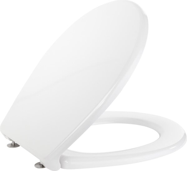 VIGOUR Clivia V2 Sedile WC per WC a pavimento senza chiusura ammortizzata con cerniera in acciaio inox, bianco