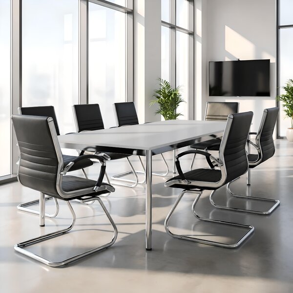 Scrivania / tavolo da conferenza VERSEE VST1 150x100 cm grigio chiaro - regolabile in altezza, stabile