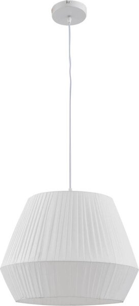 Lindby lampada a sospensione Vitore, Ø 40 cm, tessuto, bianco