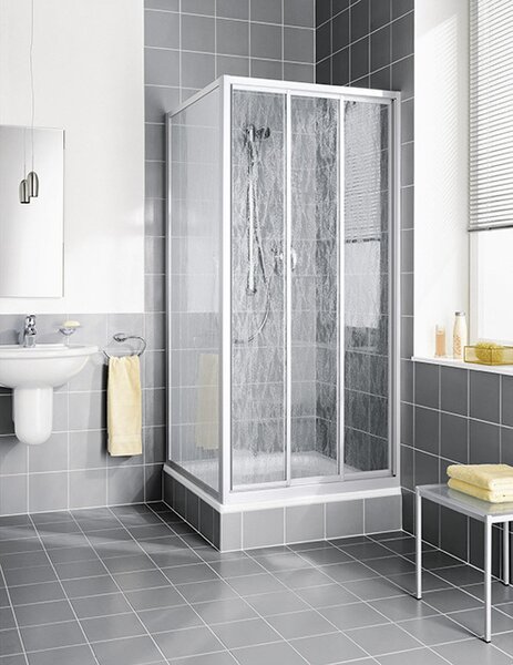 Porta scorrevole Kermi Nova 2000 3 pezzi 800x1850mm argento Fontana light