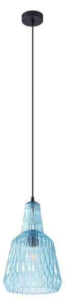 Lindby lampada a sospensione Belarion, blu, 1 luce, vetro, Ø 23 cm