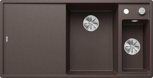 BLANCO AXIA III 6 S, SILGRANIT® PuraDur®, caffetteria, lavabo a destra, con scarico a distanza, incluso tagliere in legno