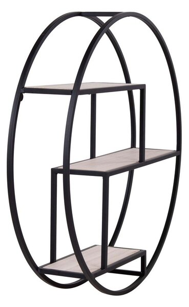 Scaffale a castello in legno massiccio di pavlovnia in nero e naturale 62 cm Rotterdam - House Nordic