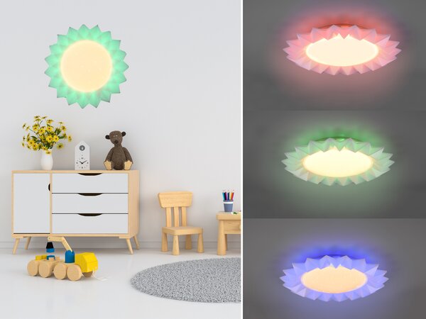 Plafoniera LED SUNFLOWER con cambiacolori e telecomando Ø41cm