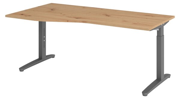 Scrivania bümö Serie XB - Decorazione: rovere nodoso, struttura: grafite, dimensioni: 180 x 100 cm