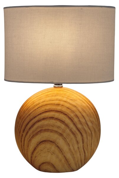 Lampada da tavolo soggiorno lampada da tavolo camera da letto tessuto aspetto legno beige 3194527