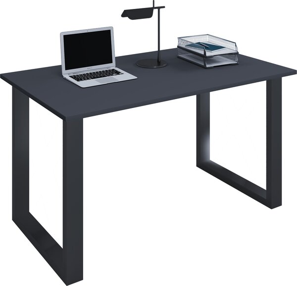 Scrivania, 160 x 80 cm, scrivania per computer con struttura in metallo, scrivania da ufficio per casa e studio - Lona U