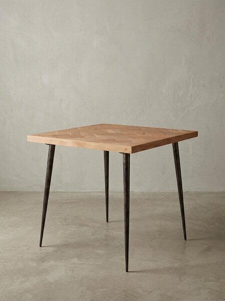 Tavolo da pranzo 80x76x80 cm in legno massello di acacia / metallo industriale, tavolo da pranzo piccolo in legno massello, tavolo da cucina in legno, tavolo da pranzo piccolo in legno, tavolo quadrato in legno massello