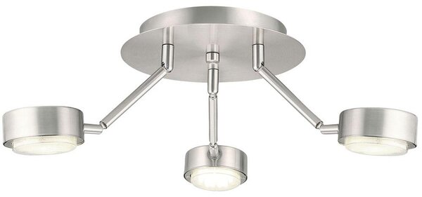 Lampada da soffitto in argento con 3 bracci mobili