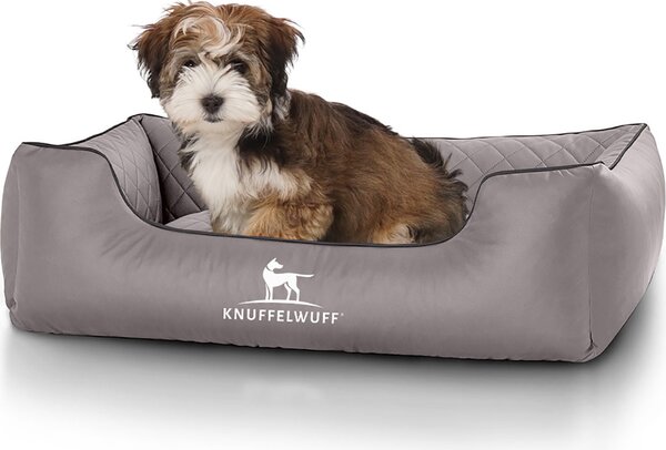 Cuccia per cani Milano in Pelle finta trapuntata L grigio