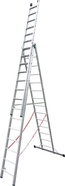 Euroline Premium 30777 Gradini Scala multiuso con rotelle a muro a 3 sezioni 3x14 gradini