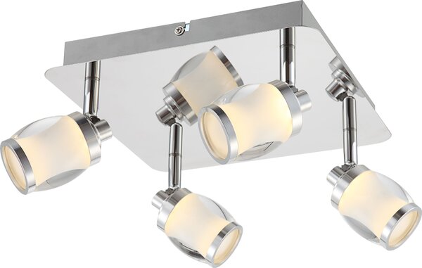 Lampada a sospensione Globo Colorado, finitura cromata, 4 LED; codice prodotto: 56549-4