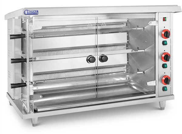 Expondo Royal Catering Grill a gas per pollo - 3 spiedini - con illuminazione -