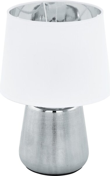 Eglo lampada da tavolo Manalba 1 bianco-argento 30 x 20 cm E14