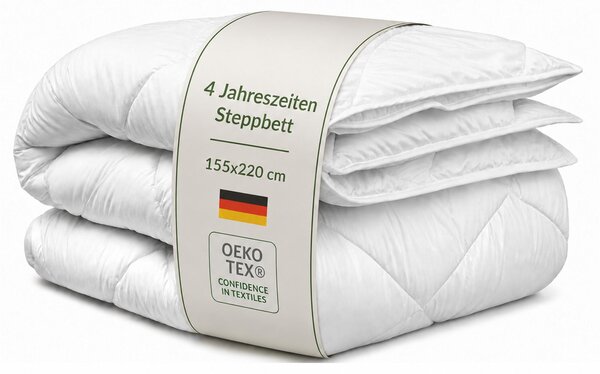 Piumino Bestliving 155x220 cm, adatto a chi soffre di allergie – lavabile a 95 °C – composto da 2 coperte con bottoni a pressione, piumino quattro stagioni