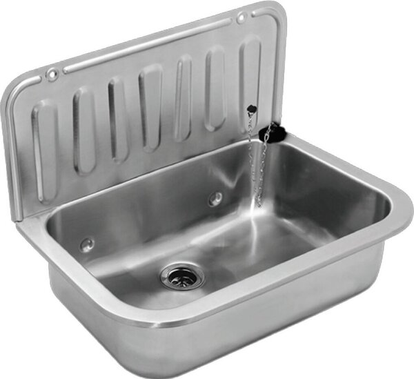 Acciaio inossidabile - Lavello a parete, 495 x 367 x 325 mm