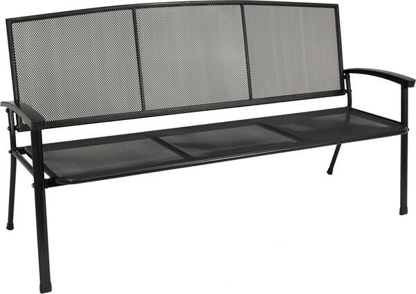 Panchina da giardino DEGAMO in metallo, modello RIVO a 3 posti, 171 cm, lamiera stirata grigio ferro