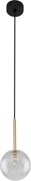 Lampada a sospensione in metallo vetro Ø 12 cm rotonda H: max. 160 cm in oro nero G9 paralume a globo design retrò luce a sospensione