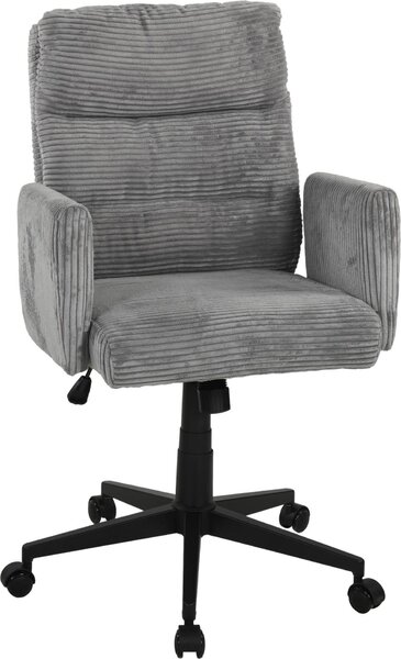 Sedia da ufficio >Charly< con molle insacchettate, grigia, tessuto cordato - 64x96x64 cm (LxAxP)