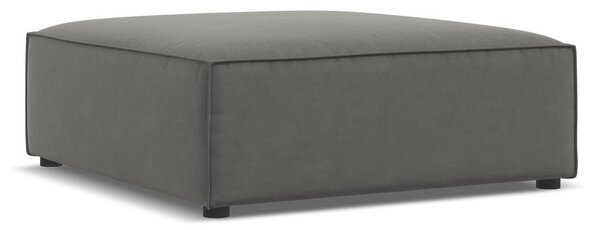 Poggiapiedi grigio con rivestimento in velluto Jodie – Micadoni Home
