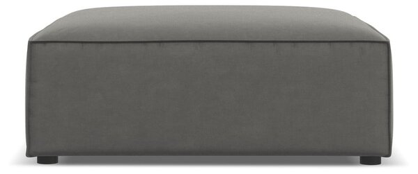 Poggiapiedi grigio con rivestimento in velluto Jodie – Micadoni Home