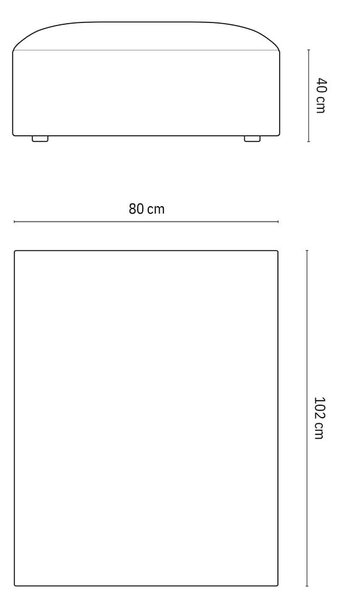 Poggiapiedi beige con rivestimento in velluto Jodie – Micadoni Home