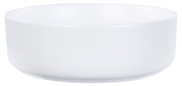 BELIANI Lavabo da bagno da appoggio in Vetroceramica bianca crema rotondo ⌀ 36 cm bagno moderno