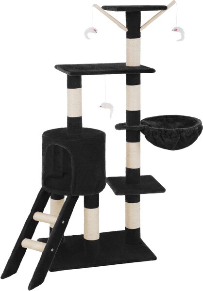 Tectake® Dominik tiragraffi 144 cm con scale, 3 topi da gioco e protezione antiribaltamento