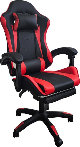 Sedia da scrivania Krit Relax Nero-Rosso