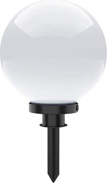 Selltec Lampada sferica KIRA, lampada da giardino, lampada da esterno con picchetto, bianco opalino, giardino, esterno, terrazza
