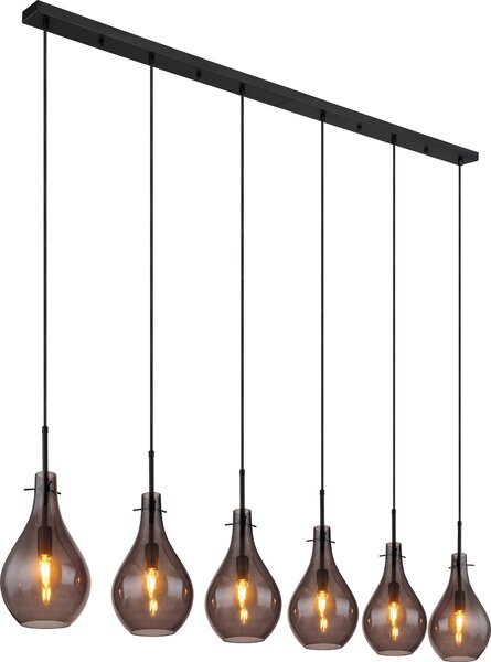 Globo Lighting|Lampada a sospensione in metallo nero opaco, 6x E14