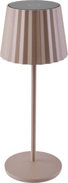 Lindby Lampada da tavolo ricaricabile a LED Esali, beige, metallo, IP65