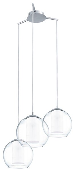 Eglo 92762 Bolsano lampada a sospensione a 3 luci Ø 50,5 cm bianco chiaro cromo