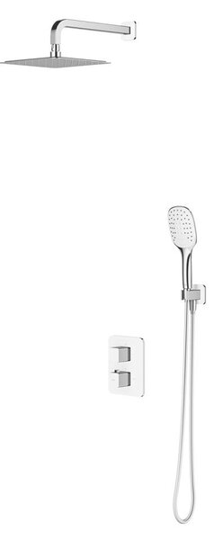 Omnires PARMA SYSPM17ACRB Set doccia da incasso con miscelatore termostatico, cromato-bianco