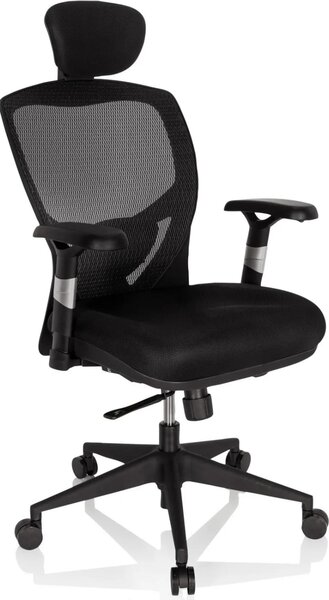 Sedia da ufficio / sedia direzionale Venus Base Sedile in tessuto / schienale in rete nero