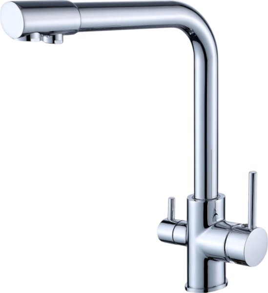 Rubinetto da cucina BieTal® BT-301 bocca a L a 3 vie Miscelatore da cucina cromato