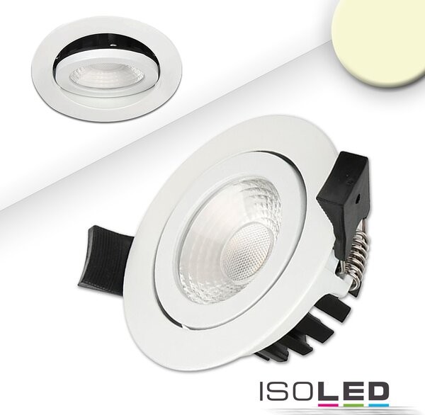 Faretto LED da incasso, bianco, 8W, 60°, rotondo, bianco caldo, IP65, dimmerabile