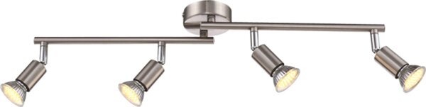 Globo Lighting Faretto in metallo nichel opaco, 4x GU10 LED