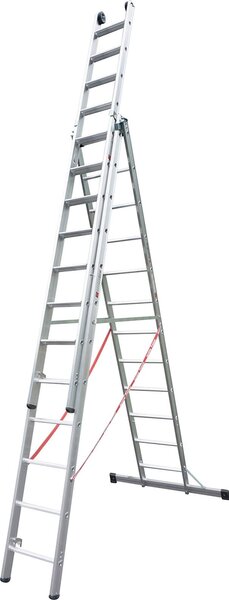 Euroline Premium 30777 Gradini Scala multiuso con rotelle a muro a 3 sezioni 3x12 gradini