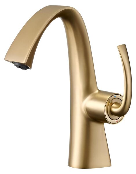 Elegante rubinetto per lavabo in ottone con sistema di risparmio idrico
