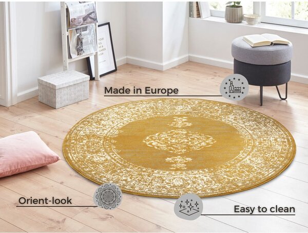 Tappeto rotondo giallo/arancio ø 160 cm Méridional - Hanse Home