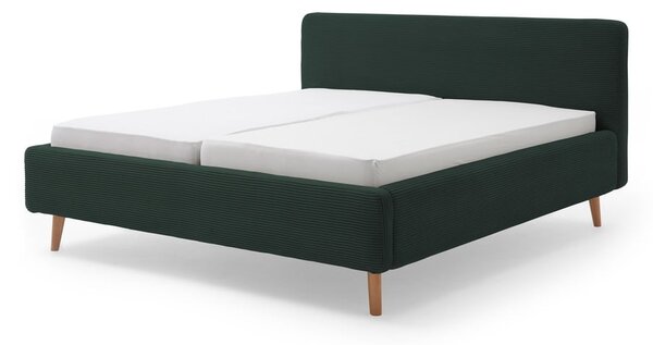 Letto matrimoniale imbottito verde scuro rete non inclusa 180x200 cm Mattis Cord – Meise Möbel