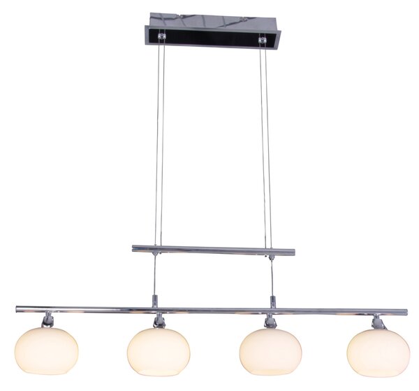 Lampada a sospensione Näve, 4 luci; colore: cromo, opale, 7037042
