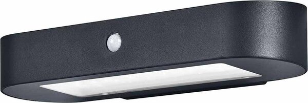 LEDVANCE ENDURA Style Applique solare ovale, luce bianca fredda (4000K), sensore integrato, utilizzabile senza elettricità, lunga durata della batteria: 30 volte 60 secondi in modalità PIR, classe di protezione IP44, nero