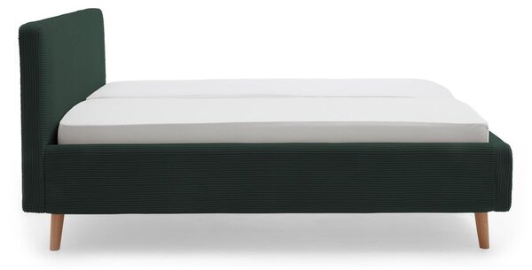 Letto matrimoniale imbottito verde scuro rete non inclusa 180x200 cm Mattis Cord – Meise Möbel