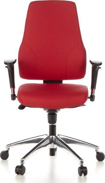 Sedia da ufficio / sedia girevole Pro-Tec 200 tessuto rosso alluminio lucido